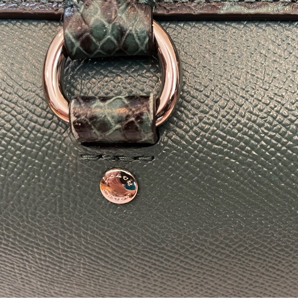 Coach Rowan Satchel - Snake Embossed/Dark Turquoise - Picture 10 of 17